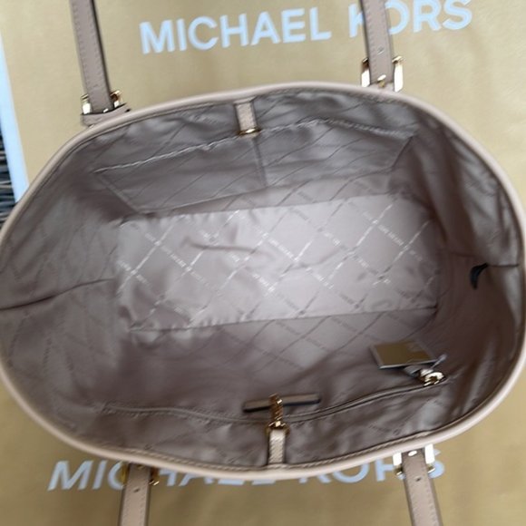 Michael Kors Jet Set Travel Medium Carryall Tote Buff Multi - Picture 11 of 16